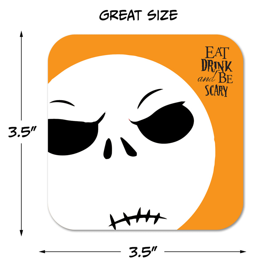 Coaster: Holiday, Halloween Ghost Faces Set - Pack of 6