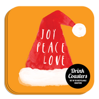 Coaster: Holiday, Christmas Joy Peace Love - Pack of 6