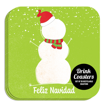 Coaster: Holiday, Christmas Feliz Navidad Snowman - Pack of 6