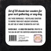Coaster: Holiday, New Years Eve Happy New Year! - Pack of 6