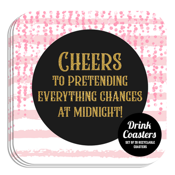 Coaster: Holiday, New Years Eve Cheers to Pretending - Pack of 6