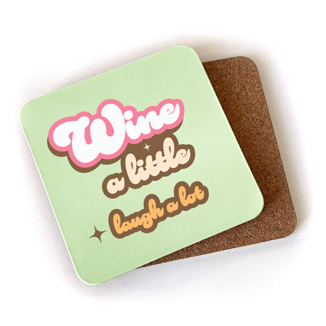 Coaster: Salty, Wine a Little, Laugh a Lot - Pack of 6