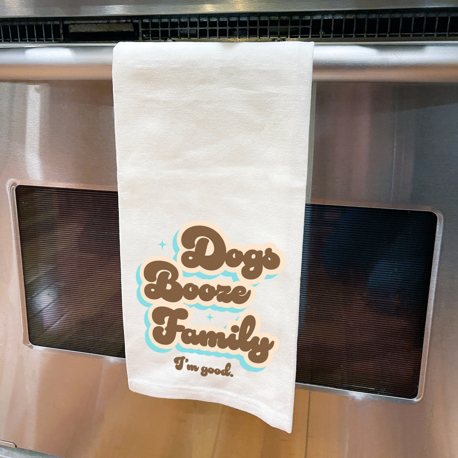 Tea Towel - Salty: Dogs Booze Family - Pack of 6