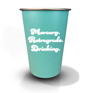 Pint Glass: Salty, Mercury. Retrograde. Drinking. - Pack of 6