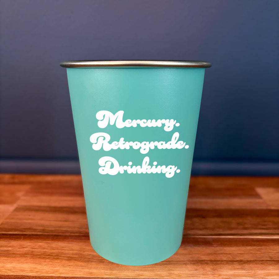 Pint Glass: Salty, Mercury. Retrograde. Drinking. - Pack of 6