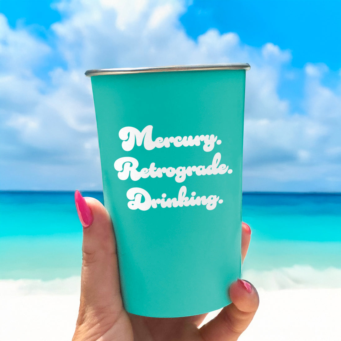 Pint Glass: Salty, Mercury. Retrograde. Drinking. - Pack of 6