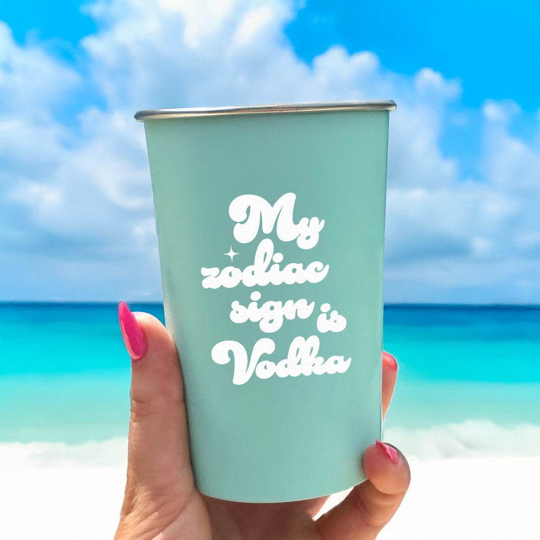 Pint Glass: Salty, My Zodiac Sign is Vodka - Pack of 6