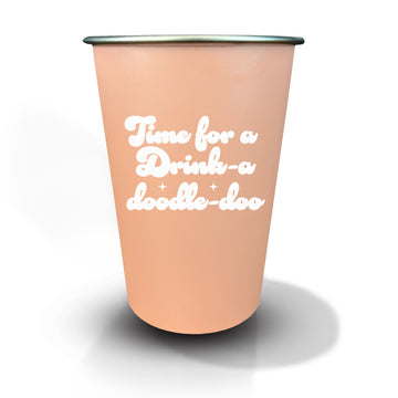 Pint Glass: Salty, Time for a Drink-a-Doodle-Doo - Pack of 6