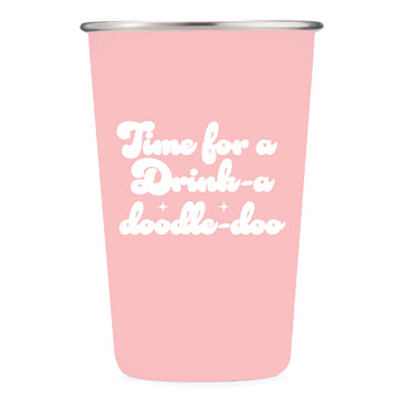 Pint Glass: Salty, Time for a Drink-a-Doodle-Doo - Pack of 6