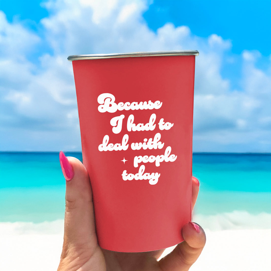 Pint Glass: Salty, Because I Had to Deal with People Today - Pack of 6
