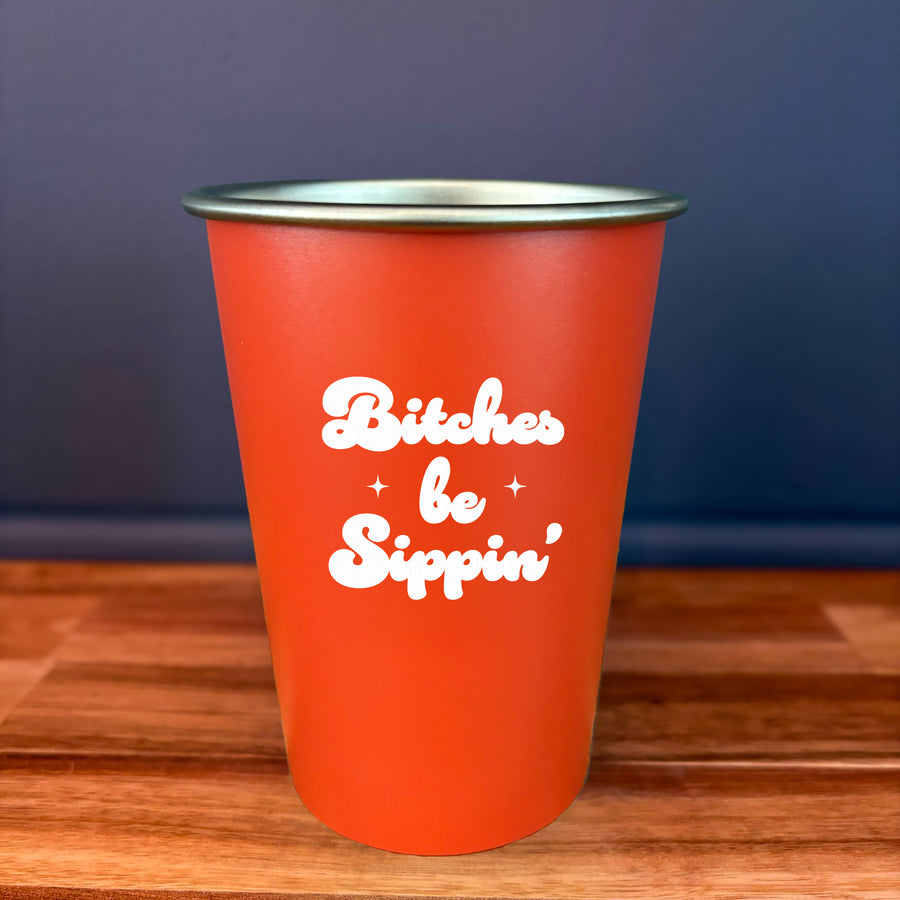 Pint Glass: Salty, Bitches Be Sippin' - Pack of 6