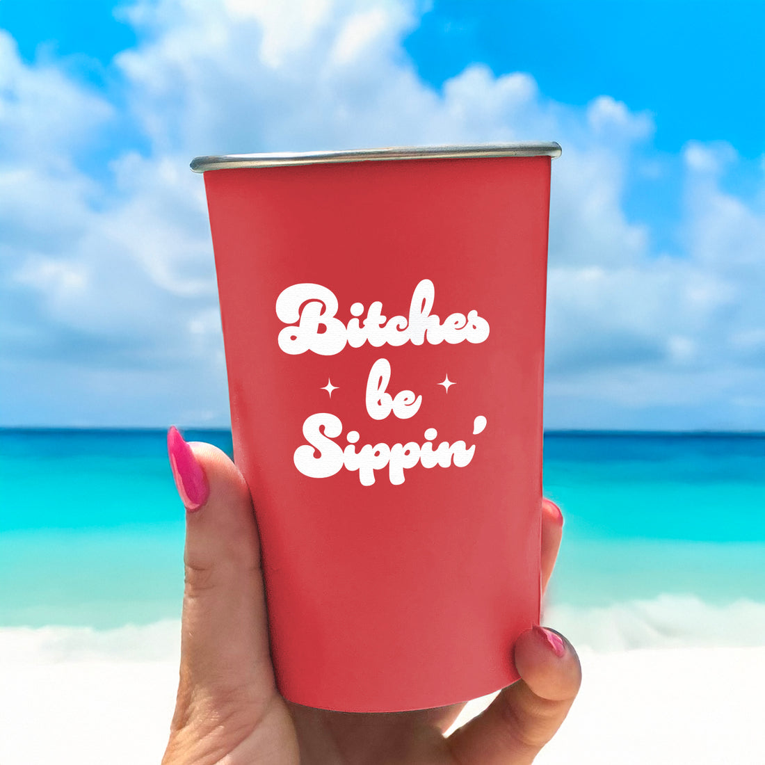 Pint Glass: Salty, Bitches Be Sippin' - Pack of 6