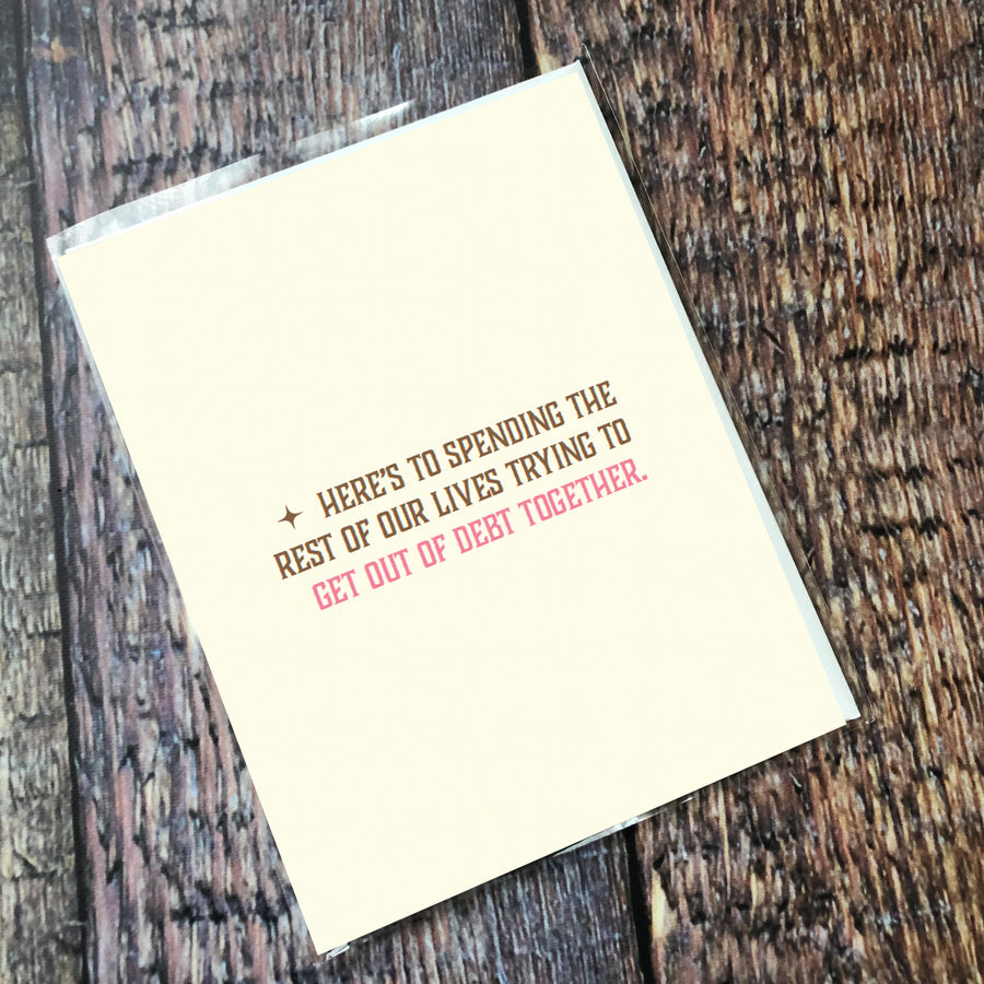 Greeting Card: Salty, Heres to spending the rest of our lives - Pack of 6