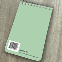 Spiral Top Notepads -Green with Waves & Flowers - Pack of 6