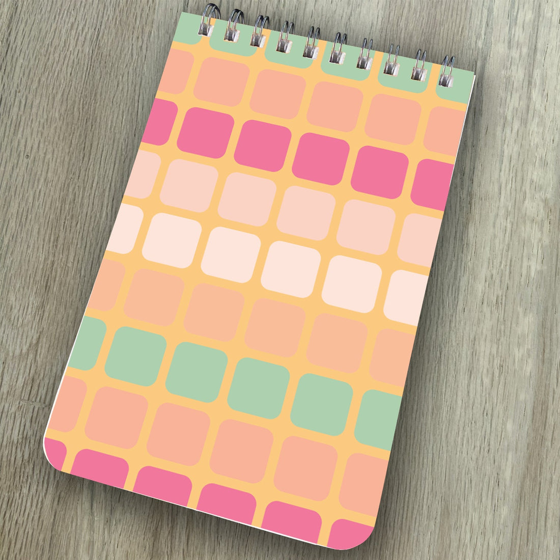 Spiral Top Notepads - Yellow with Small Squares - Pack of 6