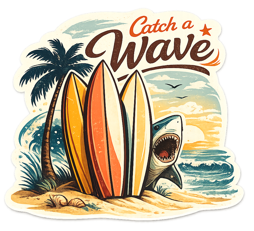 Sticker: Catch a Wave - Pack of 24