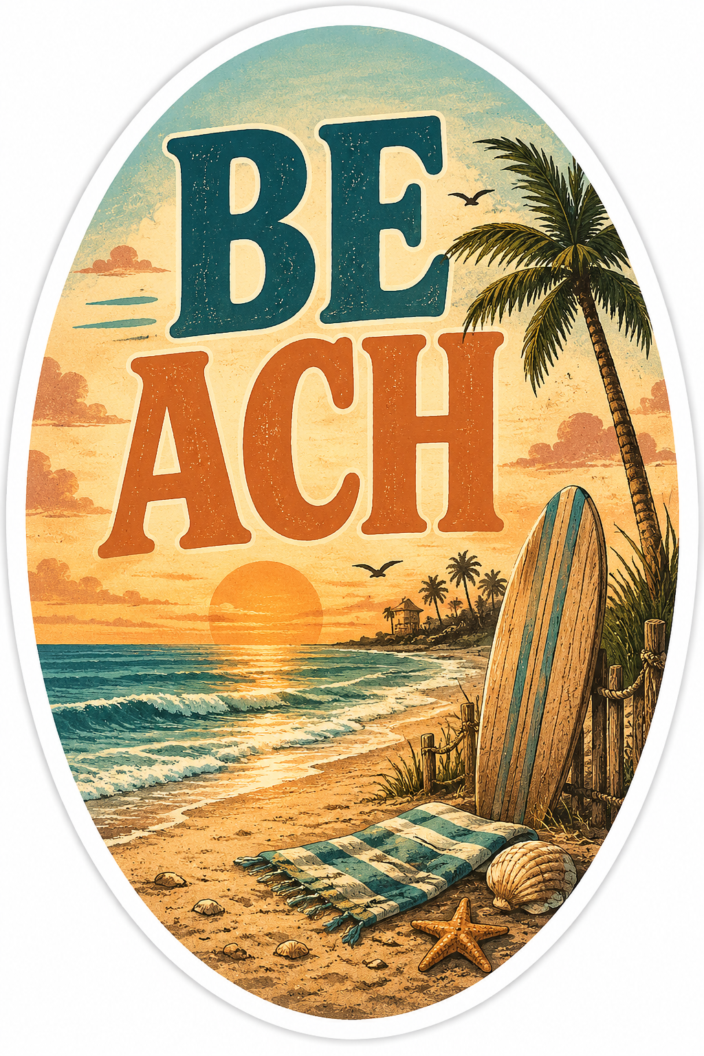 Sticker: Beach - Pack of 24
