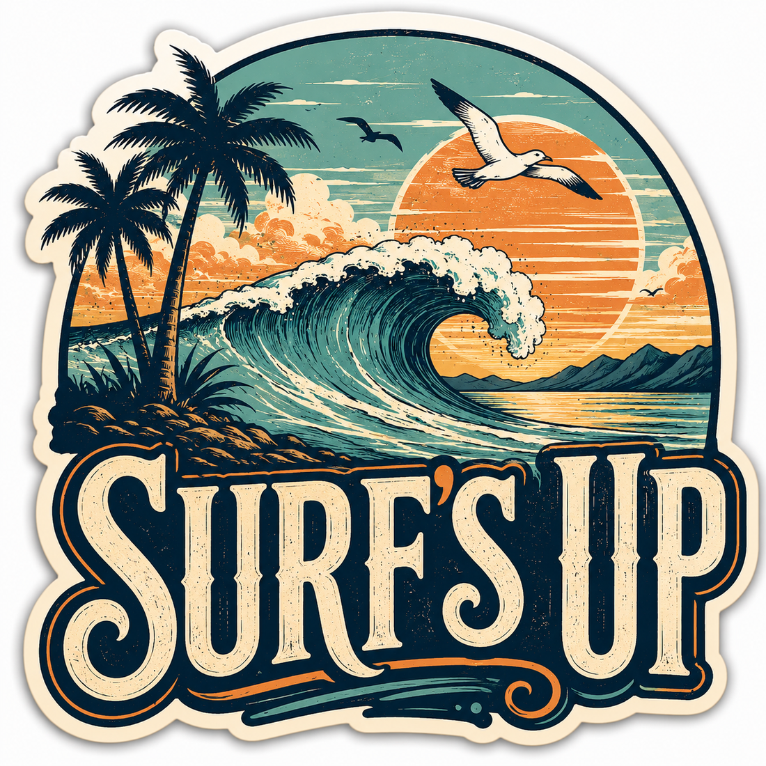 Sticker: Surf's Up - Pack of 24