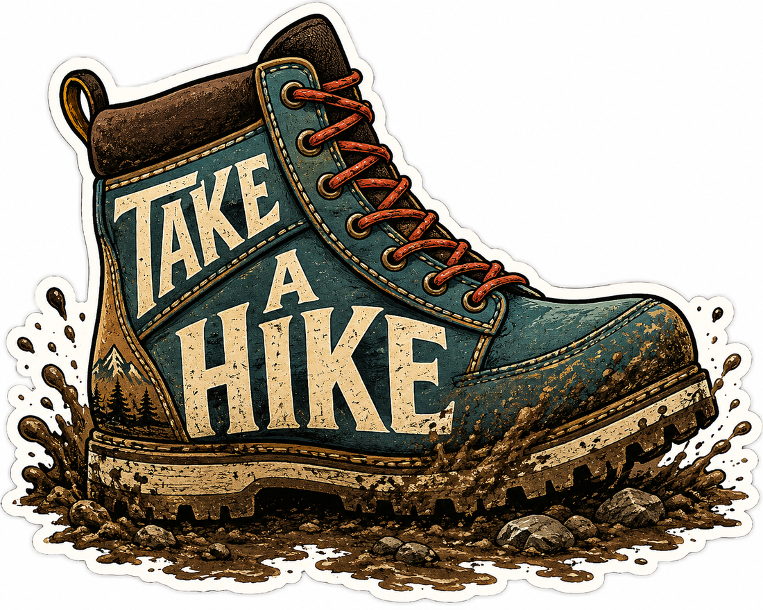 Sticker: Take a Hike Shoe - Pack of 24