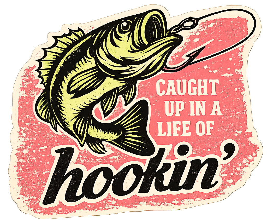 Sticker: Caught up in a Life of Hookin - Pack of 24