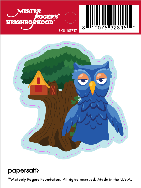 Sticker: Mister Rogers, X the Owl