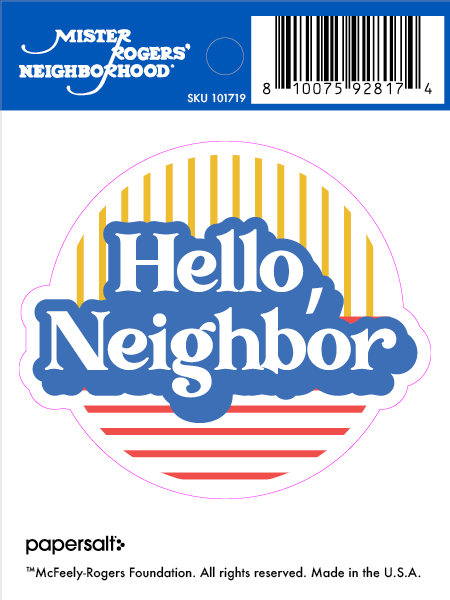 Sticker: Mister Rogers, Hello, Neighbor