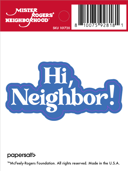 Sticker: Mister Rogers, Hi, Neighbor!