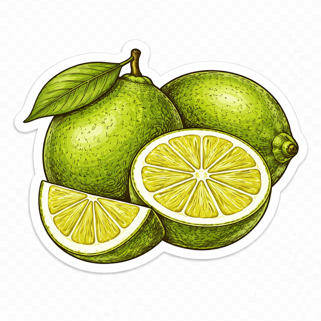 Sticker: Fresh Lime Slices