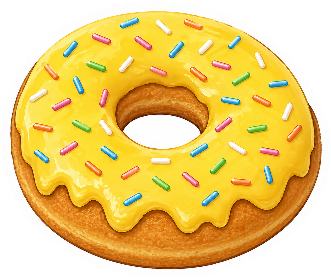 Sticker: Glazed Sprinkle Donut - Namedrop
