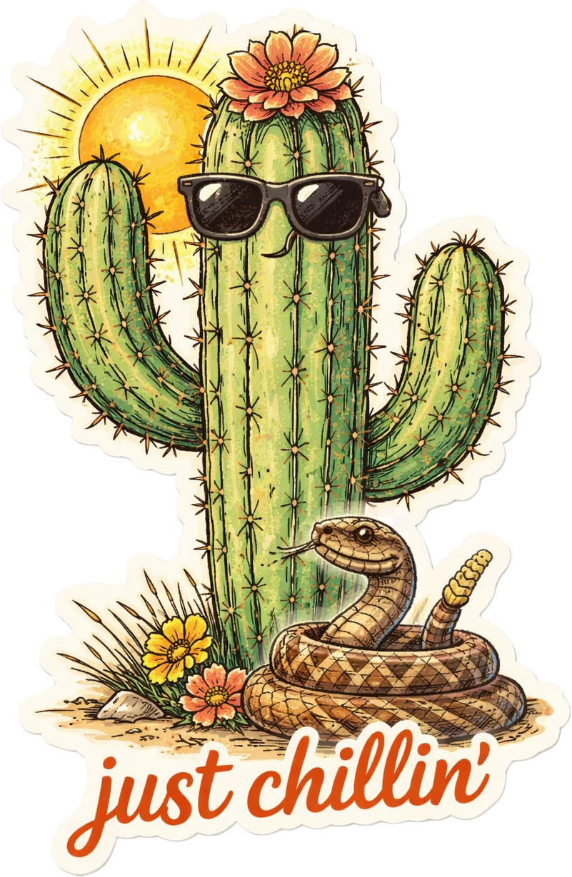 Sticker: Just Chillin' Cactus - Namedrop