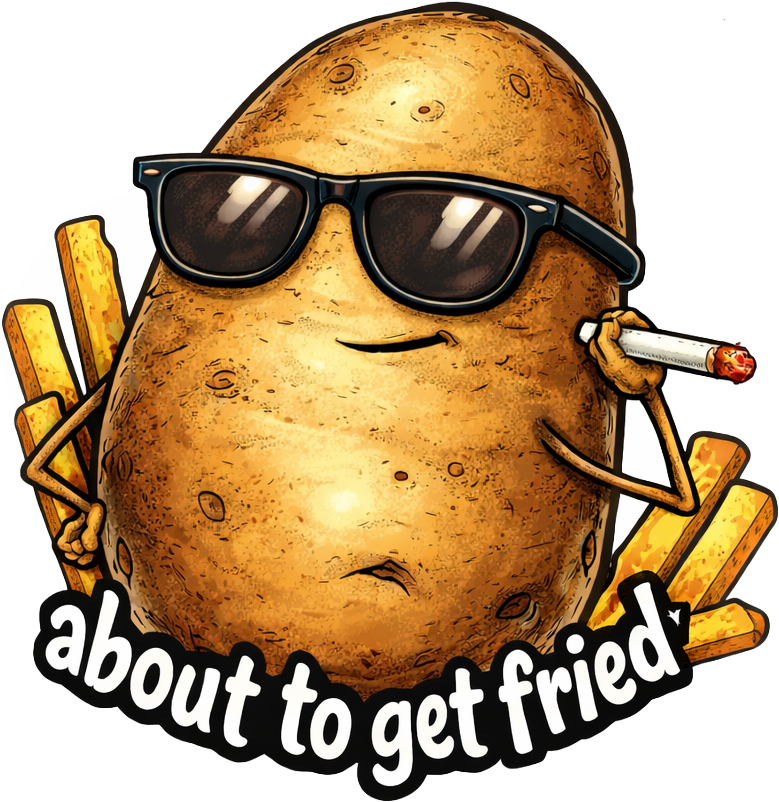 Sticker: About to Get Fried