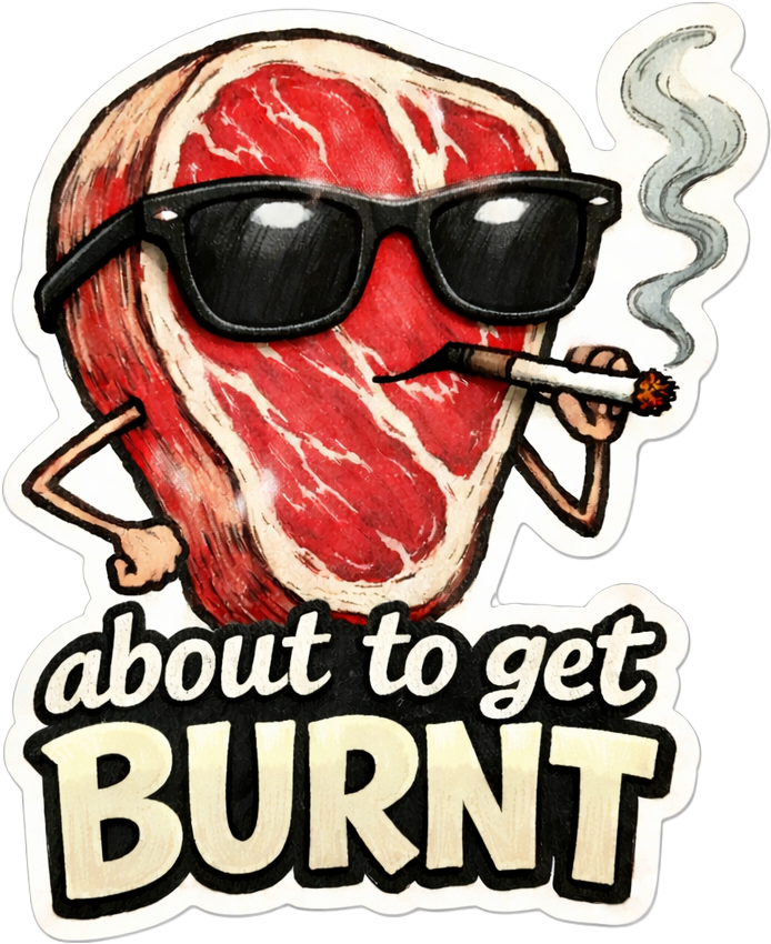Sticker: About to Get Burnt - Namedrop