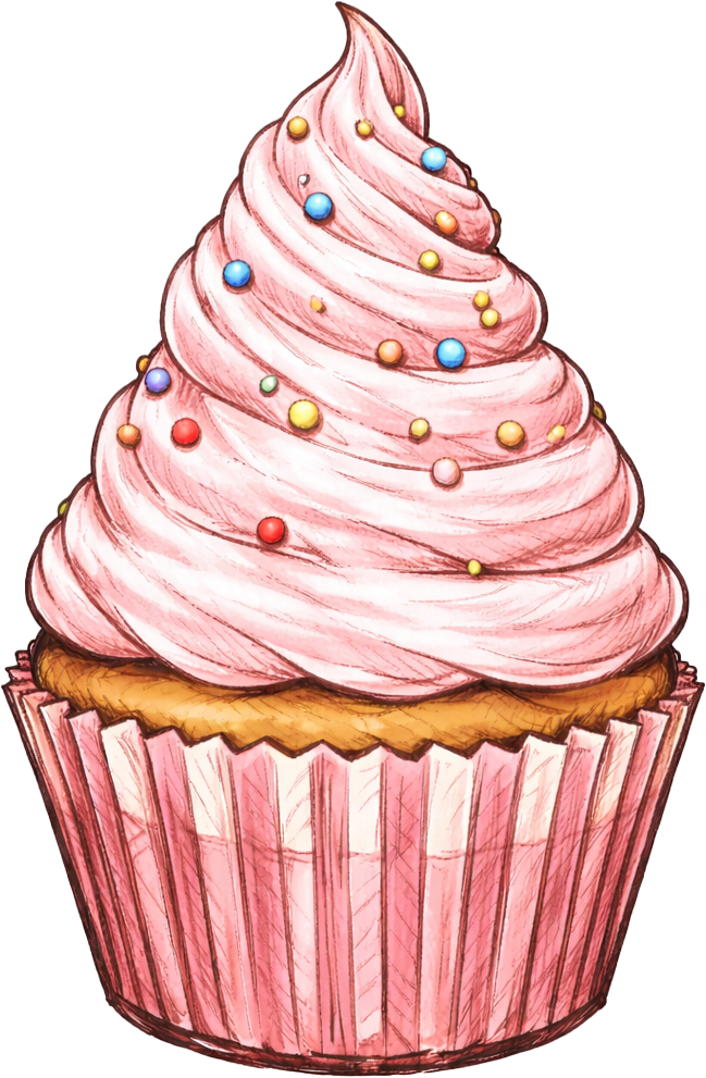 Sticker: Pink Swirl Cupcake