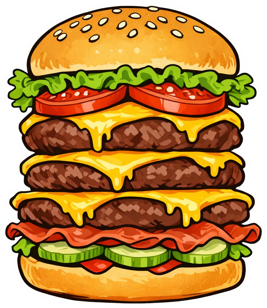 Sticker: Classic Cheeseburger Stack