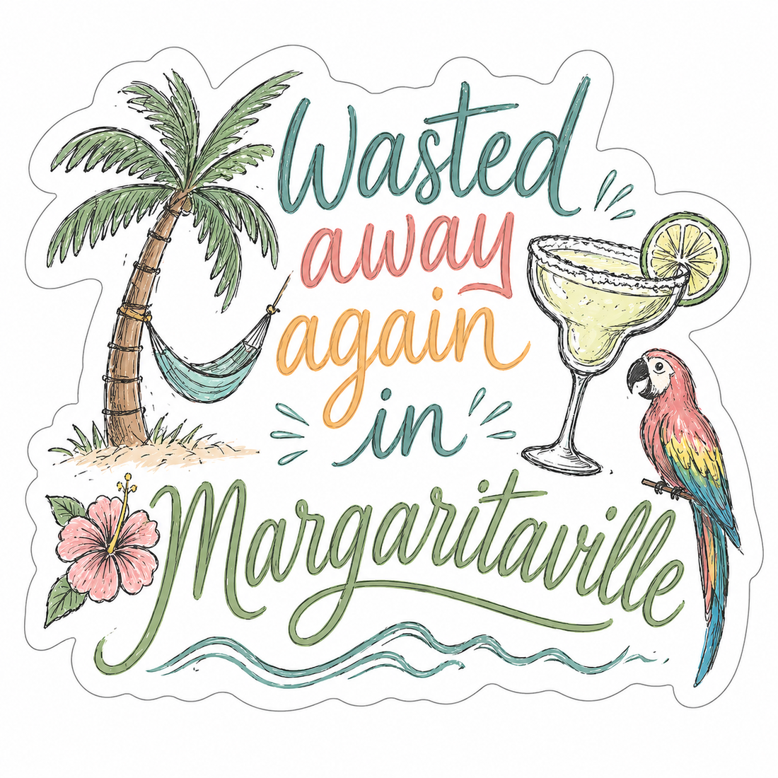 Sticker: Wasted in Margaritaville - Namedrop