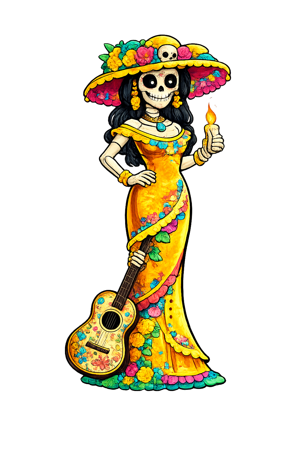 Sticker: Sugar Skull Floral - Namedrop