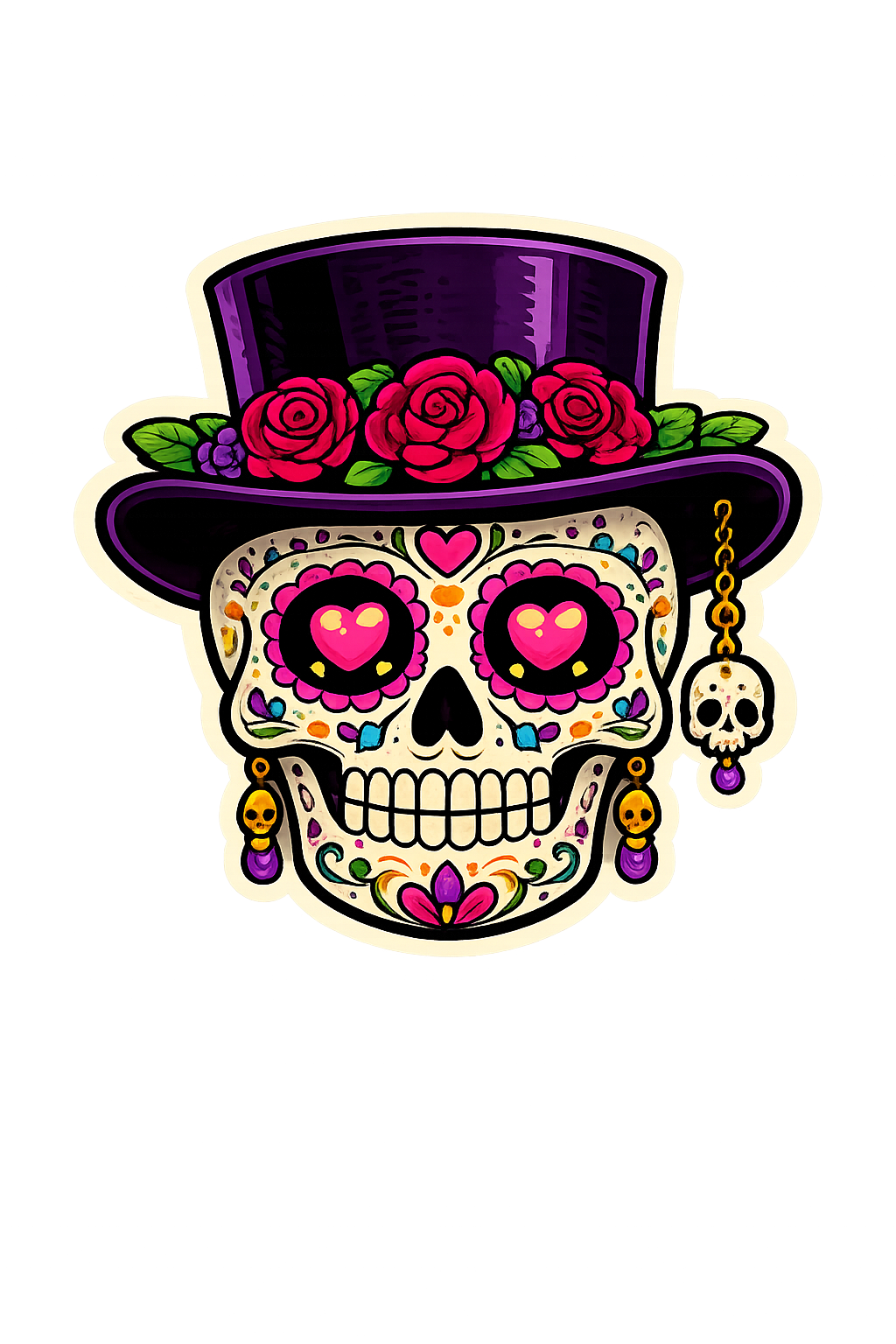 Sticker: Day of the Dead Skull - Namedrop