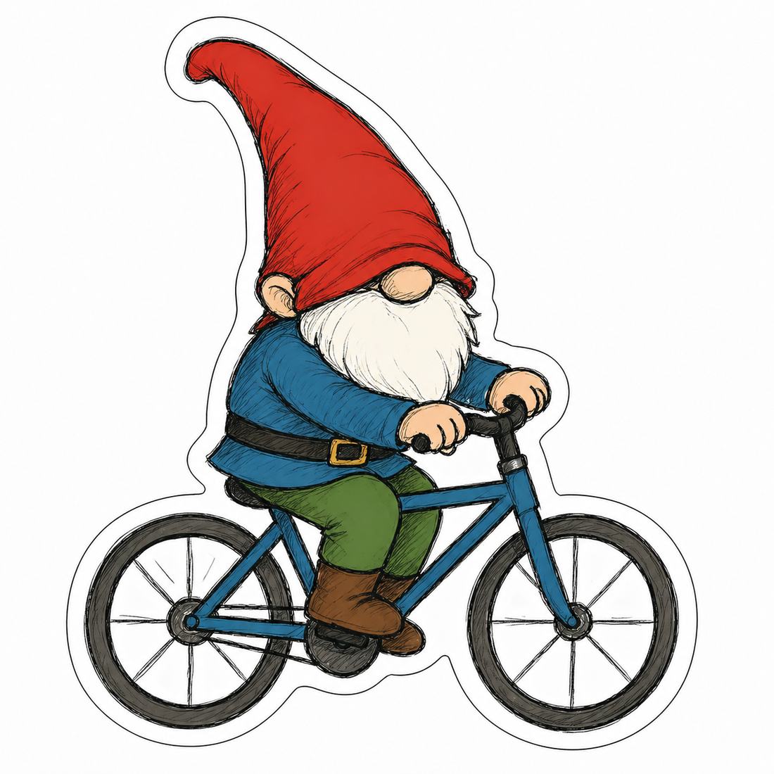 Sticker: Gnome on a Bike - Namedrop