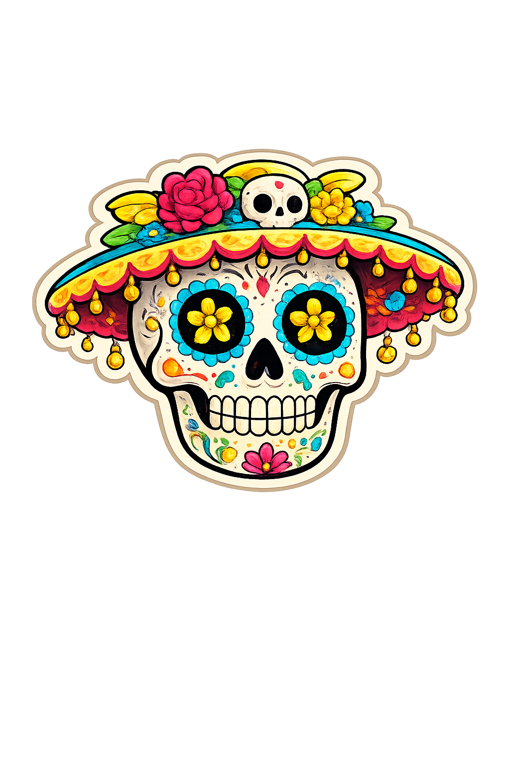 Sticker: Colorful Folk Rooster - Namedrop