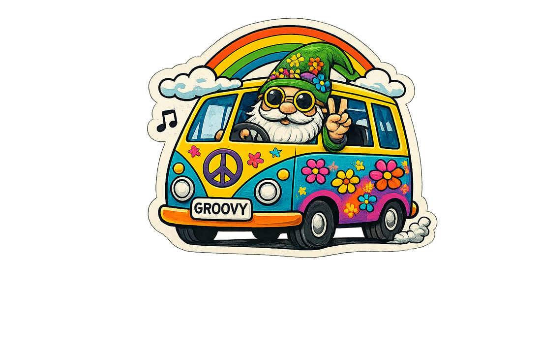 Sticker: Groovy Hippie Van - Namedrop