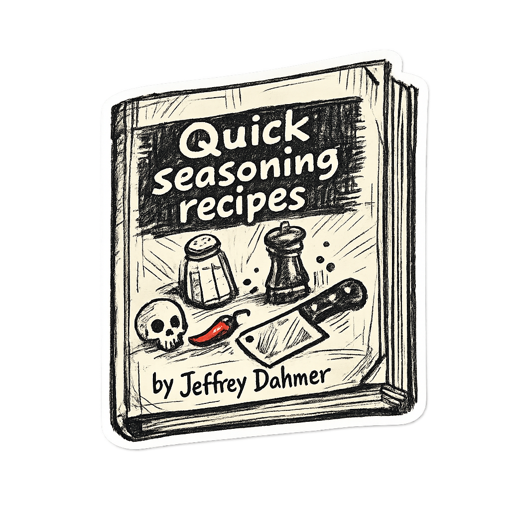 Sticker: Dahmer's Recipe Book - Namedrop