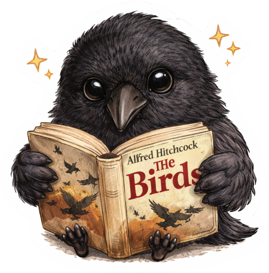 Sticker: The Birds Hitchcock Reader