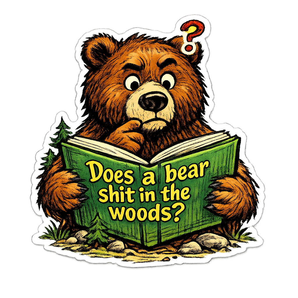 Sticker: Does a Bear Read in the Woods