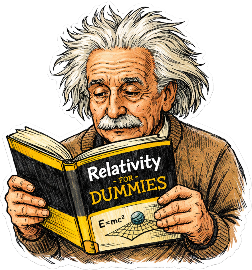 Sticker: Einstein Reads for Dummies - Namedrop