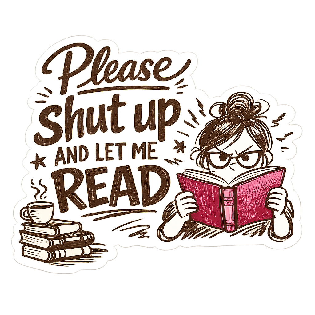 Sticker: Please Shut Up Let Me Read - Namedrop