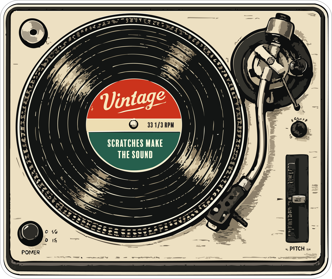 Sticker: Vintage Turntable - Namedrop