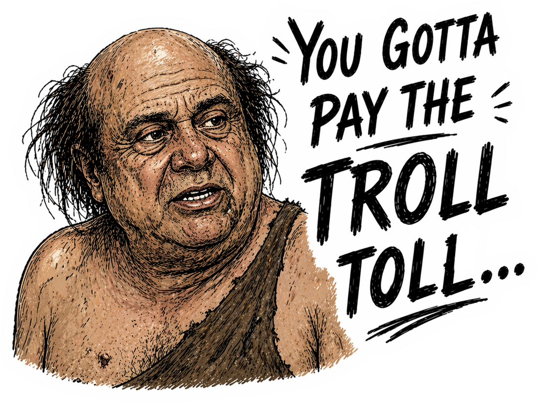 Sticker: Pay the Troll Toll Frank
