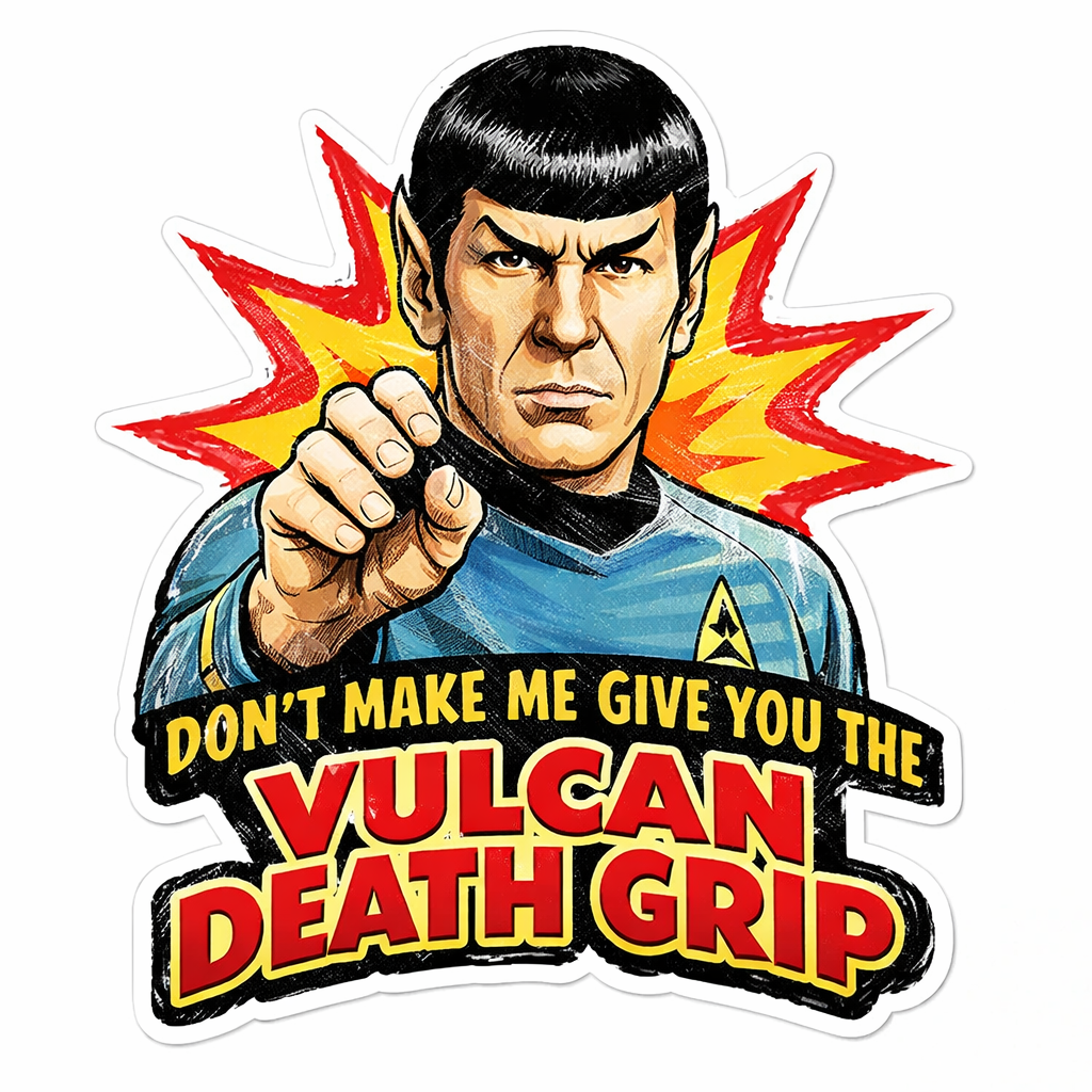 Sticker: Vulcan Death Grip Spock