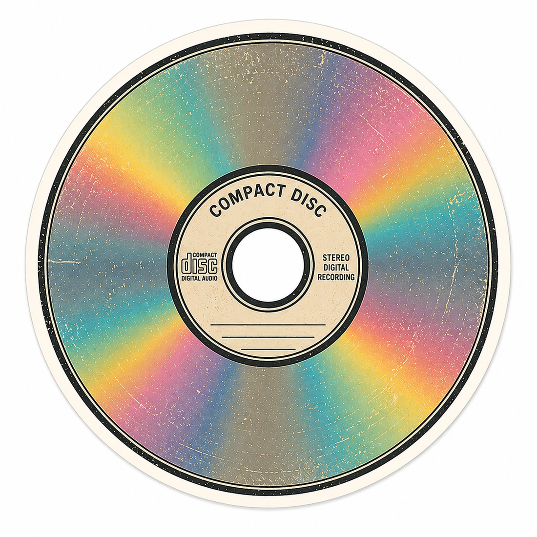 Sticker: Rainbow Vinyl Record