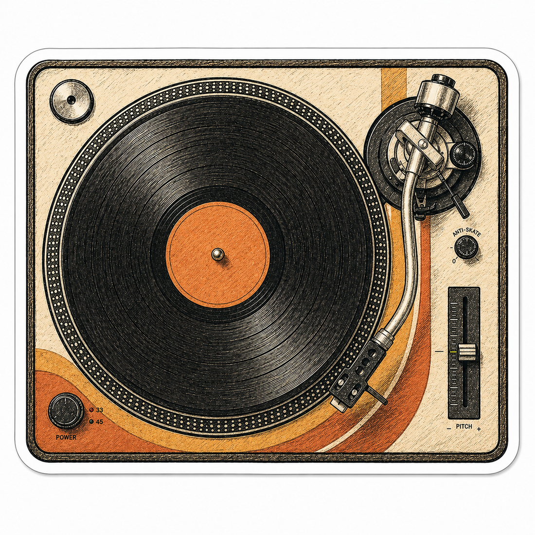 Sticker: Retro Record Player